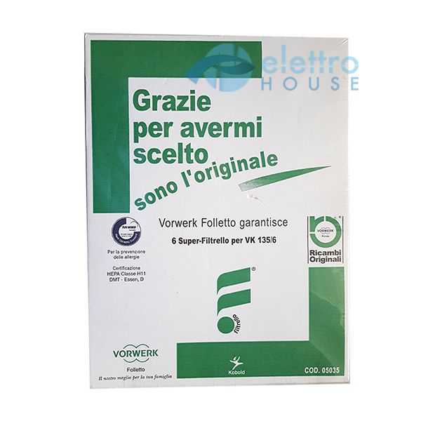 SACCHETTI FOLLETTO VORWERK VK135 - VK136 (6pz) ORIGINALI