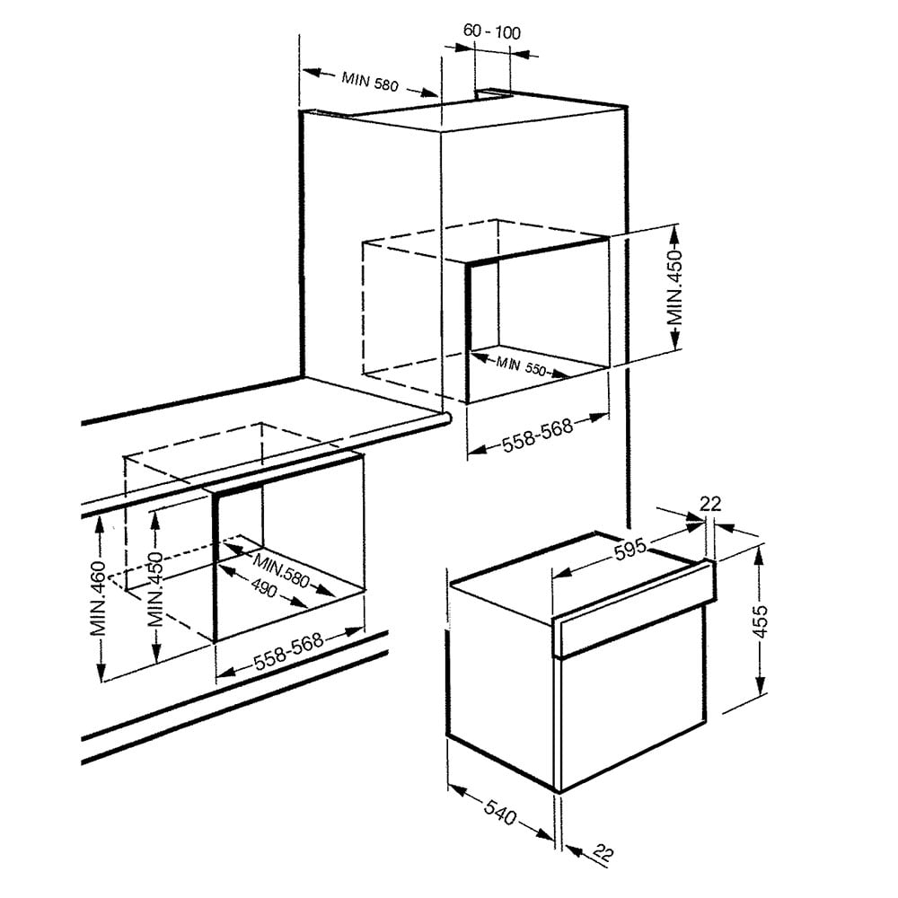 Forno a Microonde Smeg SC445MX 45 cm 32 litri a incasso