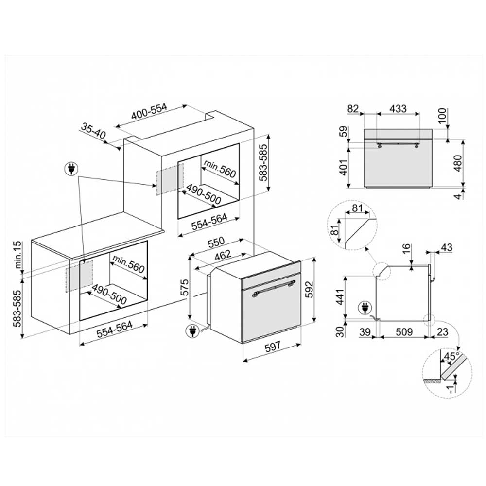Forno elettrico termoventilato Smeg SF750PO 60cm Panna classe A