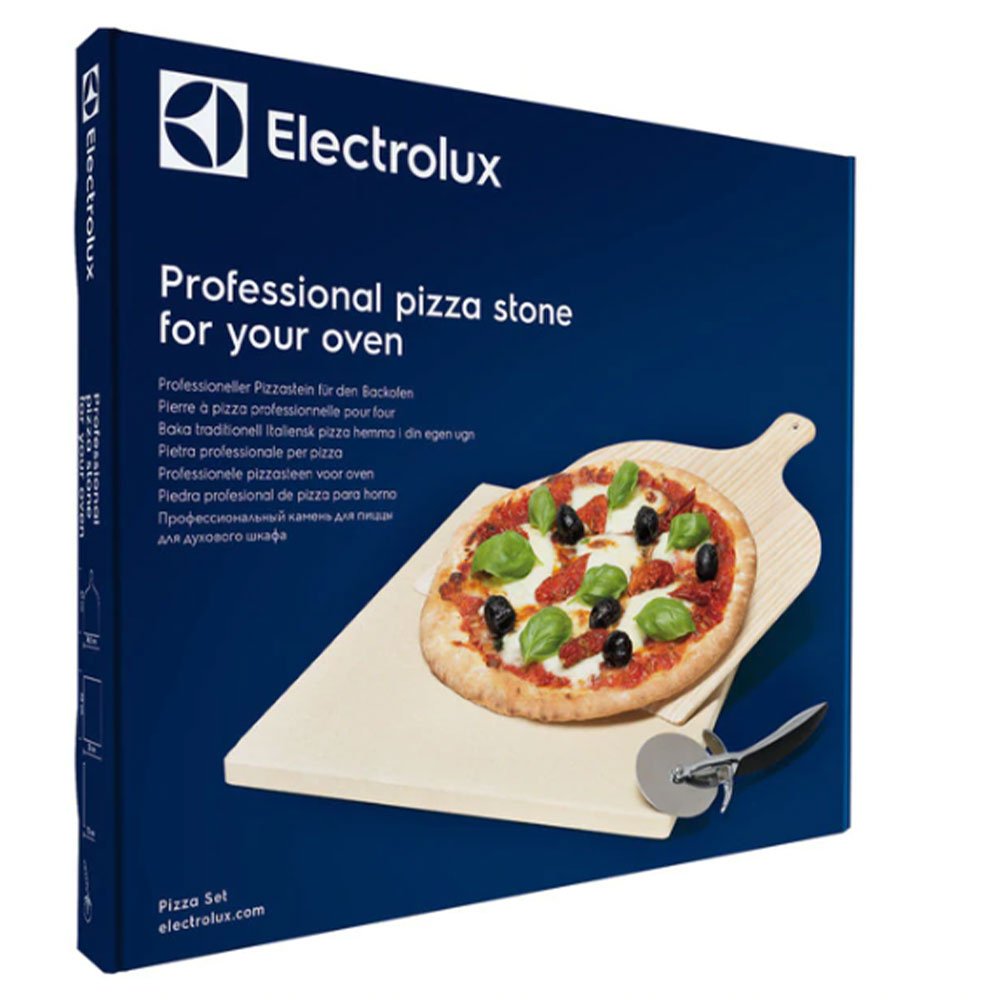 Pietra refrattaria per pizza + Pala di legno e tagliapizza inox Rex  Electrolux 33x38