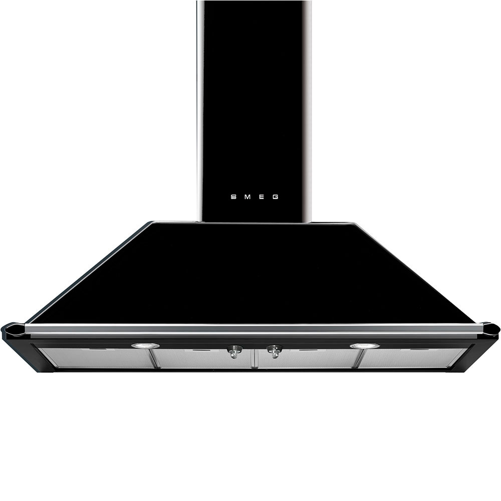 Cappa Smeg KT110BLE 110cm nera estetica victoria Inox Satinato