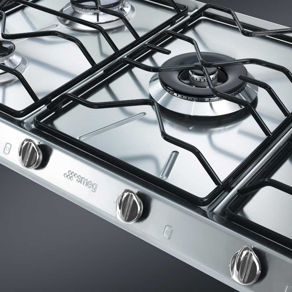 Piano-cottura-Smeg-SRV596-5-90cm-5-fuochi-a-gas-in-acciaio-Inox-dettaglio