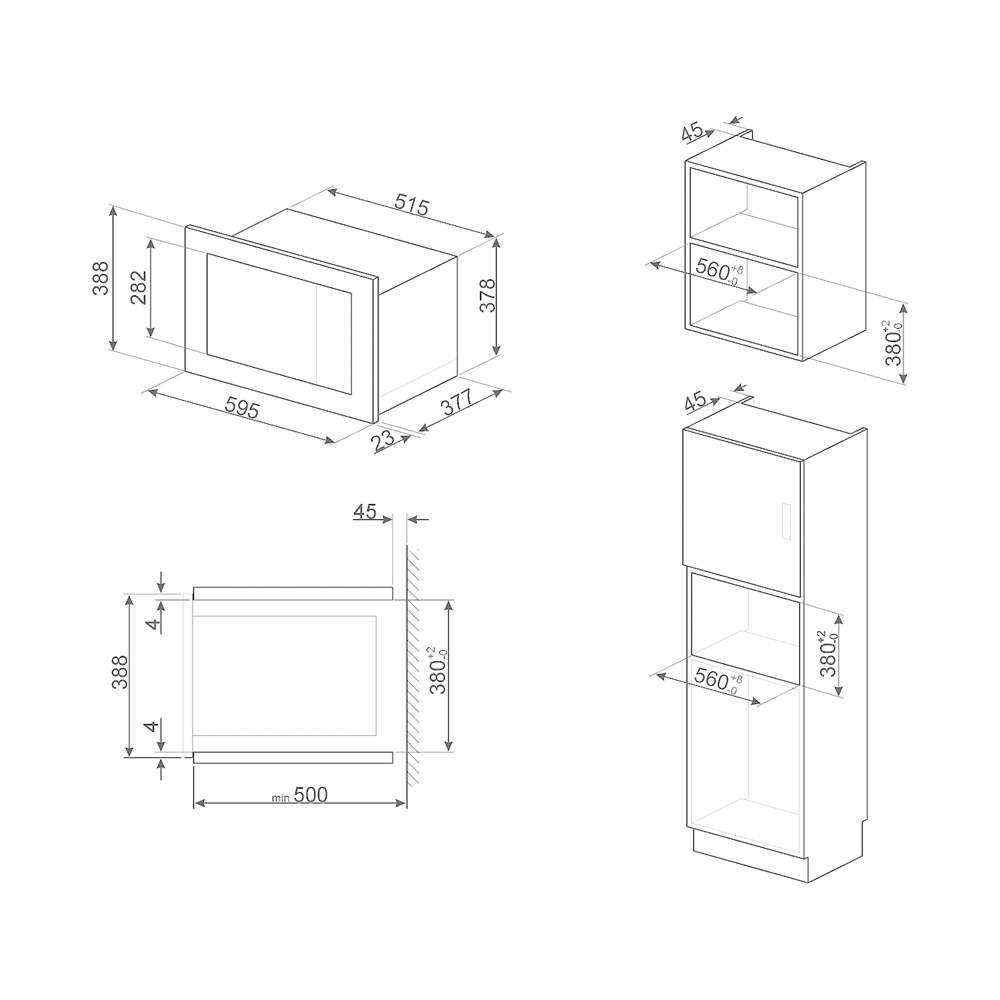 Forno a microonde + grill da incasso Smeg FMI325X acciaio Inox porta vetro